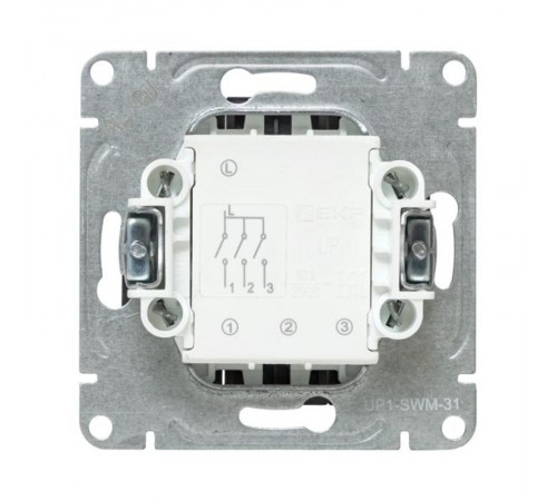 Механизм выключателя, трёхклавишный, шампань Эпика  UP1-SWC-31 EKF