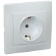КВАРТА Белый Розетка 1-местная с заземлением со шторками керамическая 16А РСш10-3-КБ ERK14-K01-16-K  GENERICA