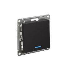 AtlasDesign Карбон Выключатель 1-клавишный с подсветкой, сх.1а, 10АХ, механизм  ATN001013  SE