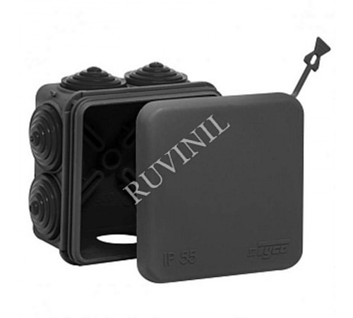 Коробка распределительная для о/п 70х70х40 7 вводов (черная) УХЛ1  67030Ч  Рувинил