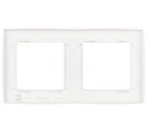 Рамка для розеток и выключателей ЭРА Серия 12 12-5002-01М на 2 поста, белый матовый   Б0065736  ЭРА