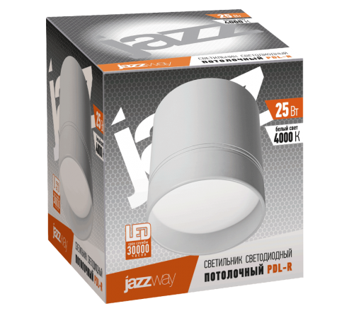 Светильник светодиодный накладной ДПО PDL-R 25w 4000K 100° White IP20 d148x148  5005716  Jazzway