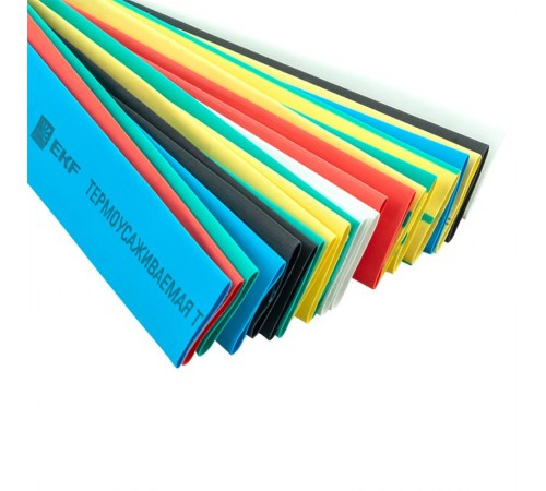 Термоусаживаемая трубка ТУТ нг 12/6 набор:7 цветов по 3шт. 100мм. EKF PROxima  tut-n-12  EKF