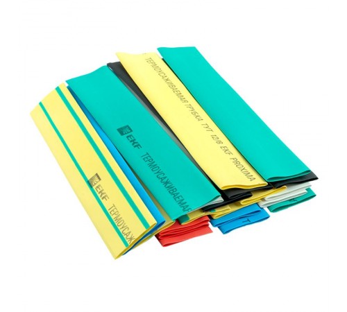 Термоусаживаемая трубка ТУТ нг 12/6 набор:7 цветов по 3шт. 100мм. EKF PROxima  tut-n-12  EKF