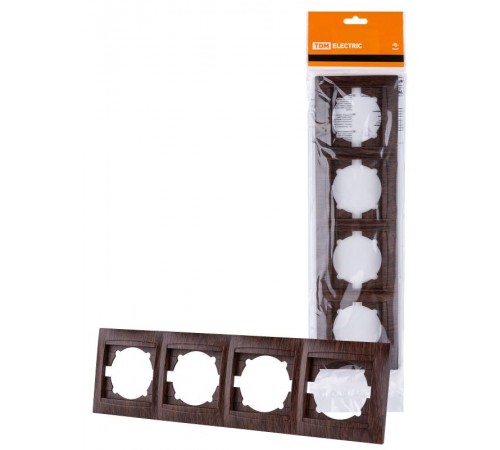 Рамка 4-х постовая горизонтальная венге "Лама"  SQ1815-0432  TDM