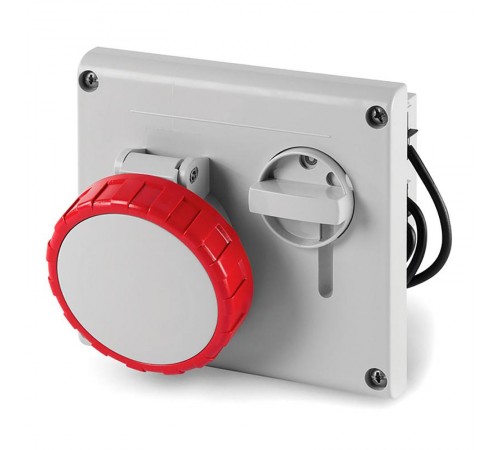 Розетка скрытой уст. с механической блокировкой и верхним расположением разъема IP67 16А 3P+E 400В  DIS4051686  DKC