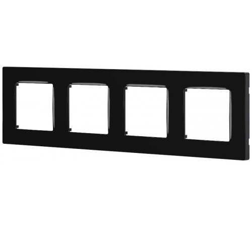 Рамка для розеток и выключателей  Серия 12 12-5204-06 на 4 поста, Классик, чёрный  Б0067718  ЭРА