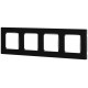Рамка для розеток и выключателей  Серия 12 12-5204-06 на 4 поста, Классик, чёрный  Б0067718  ЭРА