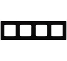 Рамка для розеток и выключателей  Серия 12 12-5204-06 на 4 поста, Классик, чёрный  Б0067718  ЭРА