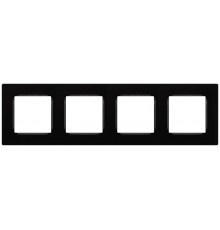 Рамка для розеток и выключателей  Серия 12 12-5204-06 на 4 поста, Классик, чёрный  Б0067718  ЭРА