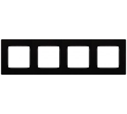 Рамка для розеток и выключателей  Серия 12 12-5204-06 на 4 поста, Классик, чёрный  Б0067718  ЭРА