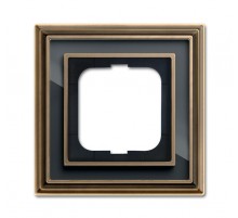 Рамка 1-постовая, серия Династия, Латунь античная, черное стекло  1754-0-4585   2CKA001754A4585  ABB