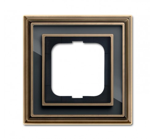 Рамка 1-постовая, серия Династия, Латунь античная, черное стекло  1754-0-4585   2CKA001754A4585  ABB