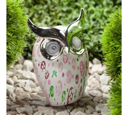 Cветильник садовый декоративный Филин на солнечной батарее, ERAFYH01-05 полистоун, 16 см  Б0038498  ЭРА