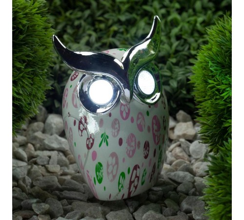 Cветильник садовый декоративный Филин на солнечной батарее, ERAFYH01-05 полистоун, 16 см  Б0038498  ЭРА