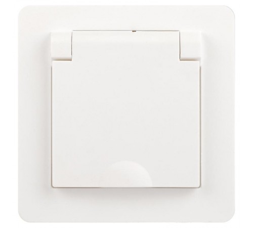 Розетка Intro Style 7-209-01 2P+E Schuko с крышкой штор., 16А-250В, IP44, СУ, белый   Б0060645  Intro