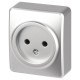 Розетка Эксперт 11-2201-03 2P IP20 16A-250В ОУ Алюминий  Б0063033  ЭРА