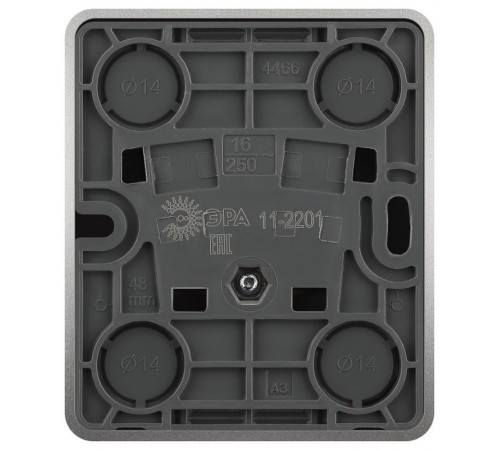 Розетка Эксперт 11-2201-03 2P IP20 16A-250В ОУ Алюминий  Б0063033  ЭРА