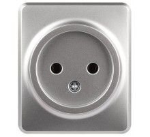 Розетка Эксперт 11-2201-03 2P IP20 16A-250В ОУ Алюминий  Б0063033  ЭРА