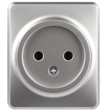 Розетка Эксперт 11-2201-03 2P IP20 16A-250В ОУ Алюминий  Б0063033  ЭРА