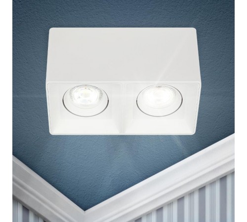 Светильник настенно-потолочный спот OL24-2 WH MR16/GU5.3, белый, поворотный  Б0054382  ЭРА