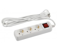 Удлинитель электрический U-3es-5m-3x1,5 с заземлением с выключателем 3 розетки 5м ПВС 3x1,5мм2 16А  Б0044041  ЭРА