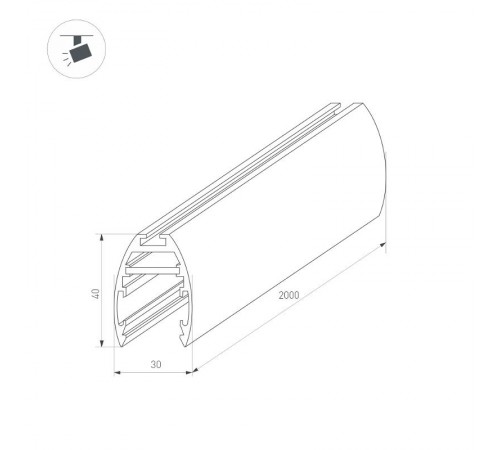 Трек MAG-TRACK-2540-2000 (BK) (arlight, IP20 Металл, 3 года)  034228  Arlight