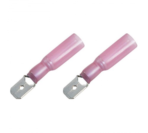 Клемма плоская изолированная термоусаживаемая штекер 6.35 мм 0.5-1.5 мм РПи-п-т 1.5-(6.3)) красный  08-0314  REXANT