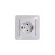 Glossa Белый Розетка с заземлением (в сборе с рамкой)  GSL000142  SE