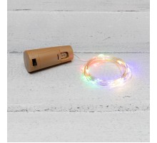 Гирлянда Роса с пробкой 2 м, 20 LED, цвет свечения мультиколор, 3хLR44 в комплекте  302-029  NEON-NIGHT