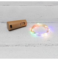 Гирлянда Роса с пробкой 2 м, 20 LED, цвет свечения мультиколор, 3хLR44 в комплекте  302-029  NEON-NIGHT