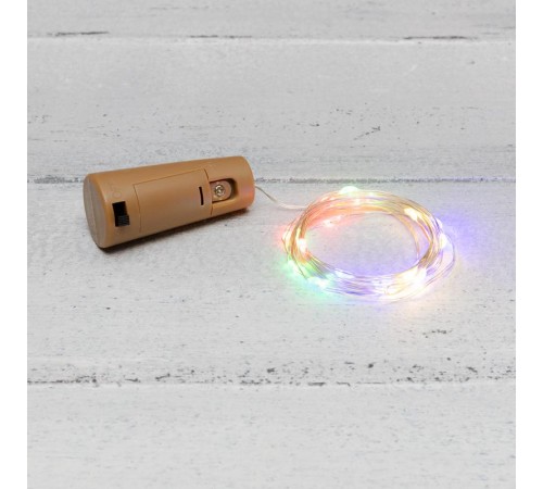 Гирлянда Роса с пробкой 2 м, 20 LED, цвет свечения мультиколор, 3хLR44 в комплекте  302-029  NEON-NIGHT