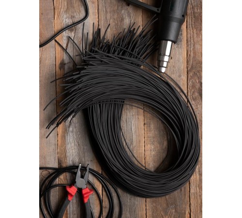 Термоусаживаемая трубка ТУТ нг 2.5/1.25 черная в отрезках по 1м PROxima  tut-2.5-b-1m  EKF