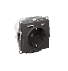 AtlasDesign Базальт Розетка 16А с 2 USB A+C, 5В/2,4А/3,0А, 2х5В/1,5А, механизм  ATN001432  SE