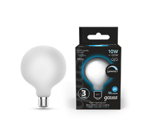 Лампа светодиодная Filament G125 10W 1100lm 4100К Е27 milky диммируемая LED 1/20  187202210-D  Gauss