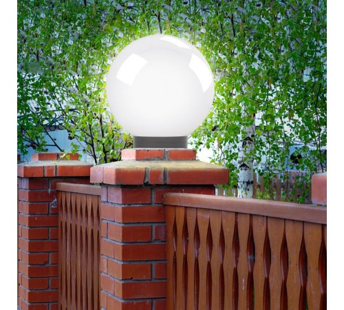 Светильник садово-парковый НТУ 02-100-301 без опоры, шар белый призма D=300 mm  Б0048045  ЭРА