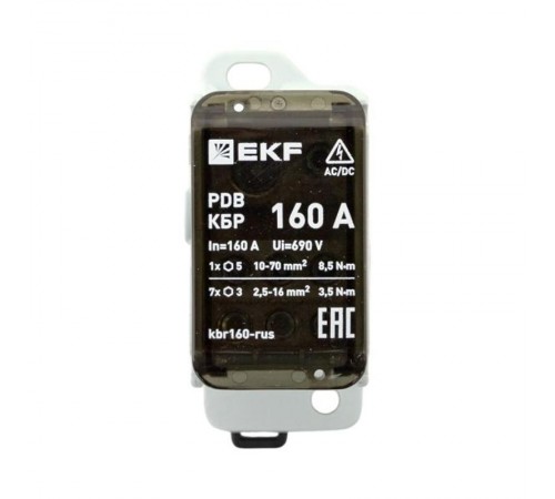 Клеммный блок распределительный КБР 160A  kbr160-rus EKF