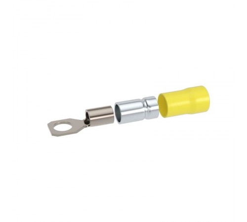 Наконечник с отверстием под винт и изолир.фaланцем ПВХ, двойная гильза, 2,5-6 кв.мм М6 (д.6,4 мм) (НКИ)  2C6P-DS-PVC  DKC