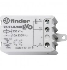 Шаговое электромеханическое реле EVO; 1NO 10А, 2 состояния; контакты AgNi; питание 230В АC; монтаж в коробке; фланец; степень защиты IP20