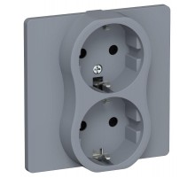 FLITE Розетка 2-ая с заземлением без шторок 16А РС12-0-К-ФлМ маренго  FI-R21C-16-K35  IEK