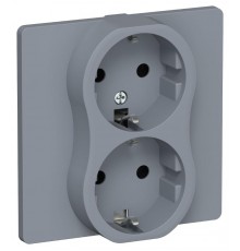 FLITE Розетка 2-ая с заземлением без шторок 16А РС12-0-К-ФлМ маренго  FI-R21C-16-K35  IEK