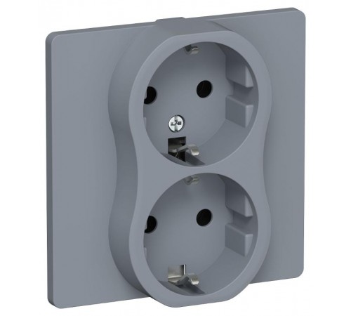 FLITE Розетка 2-ая с заземлением без шторок 16А РС12-0-К-ФлМ маренго  FI-R21C-16-K35  IEK