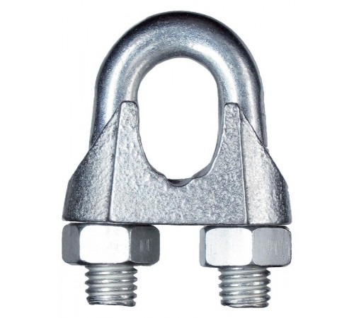 Зажим троса дугообразный 10 мм DIN 741 (2 шт) - ярлык ( 0,133 кг)  102739  Tech-KREP