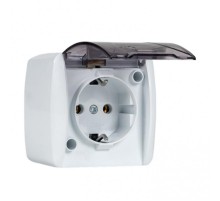 Владивосток Розетка 1-местная 16А с заземлением с прозрачной крышкой IP54  EQR16-029-30-54-T  EKF