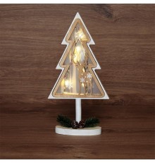 Деревянная фигурка с подсветкой "Елка на подставке" 14,5х5х30 см  504-028  NEON-NIGHT