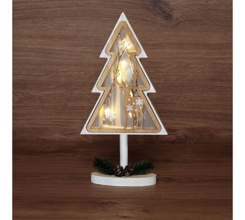 Деревянная фигурка с подсветкой "Елка на подставке" 14,5х5х30 см  504-028  NEON-NIGHT