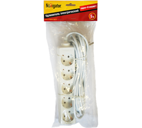 Удлинитель 94 187 NPE-S-05-500-E-3x1 с/з 5 гн. 5м 94187 Navigator