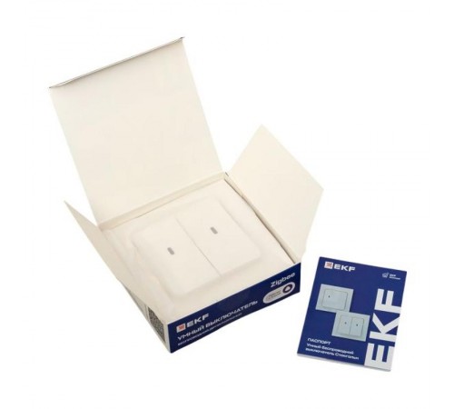 Умный беспроводной выключатель Стокгольм 2-кл. белый Zigbee  СonnectRCV-ST2-WS-ZBEKF