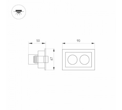 Светильник MS-ORIENT-BUILT-TURN-TC-S67x90-5W Day4000 (WH-BK, 30 deg, 230V) (Arlight, IP20 Металл, 5 лет)  032232  Arlight