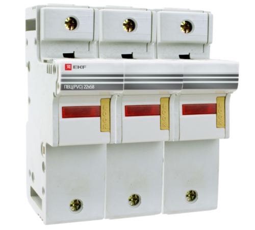 Предохранитель-разъединитель для ПВЦ 22x58 3P (с индикацией)  pr-22-58-3  EKF
